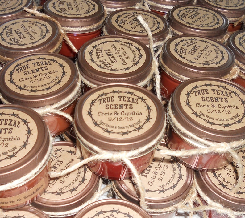 Western Style Texas Cowboy Wedding Favor 4 Oz Candles 100 Etsy
