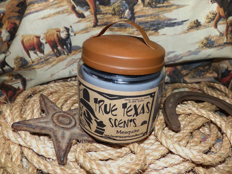 Mesquite Firewood 16 oz Texas style Western Cowboy Candle Etsy