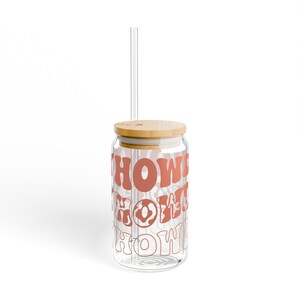 HOWDY Western Sipper Glass, 16oz - Cowboy Cowgirl Rodeo Texas Mug Cup, Wild West Drinkware, Southwestern Gift, Country Kitchen Decor