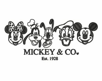 Mickey and Friends embroidery machine design, file, pattern, disney, cartoon, mickey mouse, kids, goofy, donald duck, family,