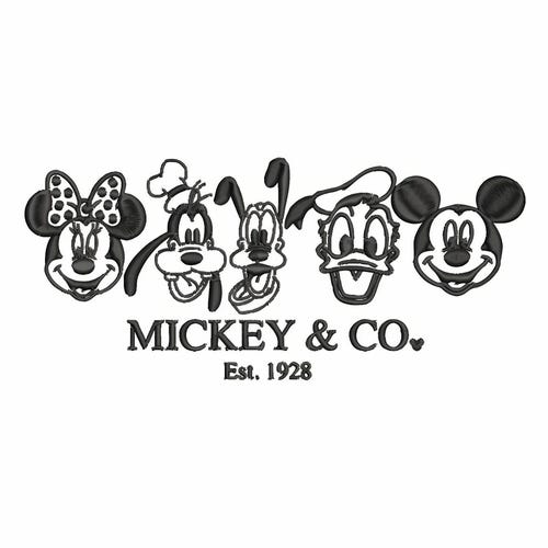 Micky und Freunde Stickdatei, Disney Cartoon Stickmuster, Disney Stickdatei (Digitale Datei)