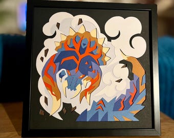 Cadre  paperhunter X amayensis - Diablos bain de sang - 20cm x 20 cm