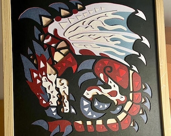 Cadre Rathalos gardien - 20cm x 20 cm