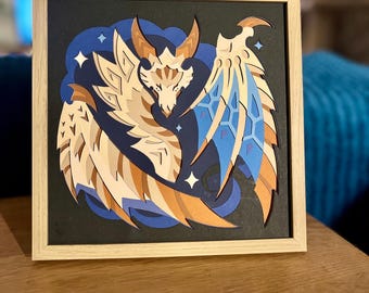Cadre  paperhunter X amayensis -  Malzeno Primordial - 20cm x 20 cm