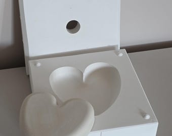 Molde de yeso con forma de corazón redondeado para decoración de paredes – Herramienta geométrica para colada de arcilla