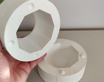 Molde de yeso facetado para copas: Molde cerámico para colada en barbotina