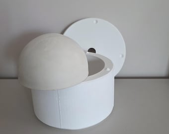 Molde de yeso de media esfera XL – Forma de cúpula geométrica para decoración de paredes (14 cm)