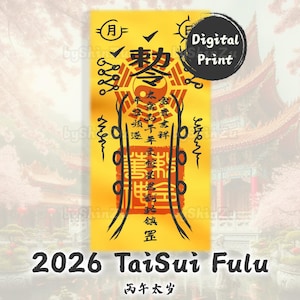 Fu Talisman for Year 2026 - Tai Sui Protection Charm