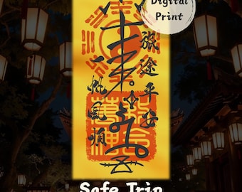 Blessing for Safe Trip - Asian Talisman Printing, Fu Paper Art
