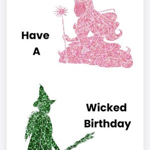 Handmade Wicked Elphaba and Glinda Greeting Card