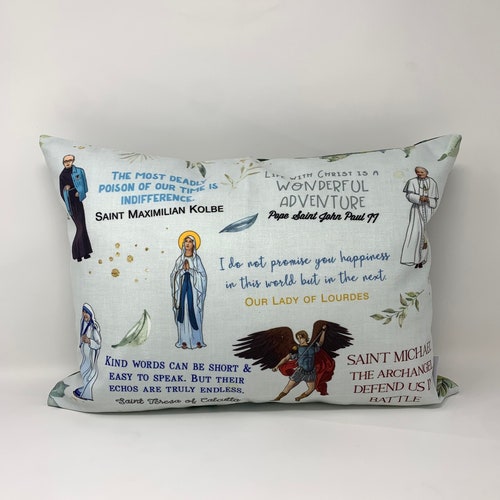 Catholic Saints Pillow. Baptism Gift. Mother Teresa Hail Etsy