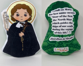 Saint Louis de Montfort Stuffed Doll. Saint Gift. Easter Gift. Baptism. Catholic Baby Gift. Louis Children's Doll. Saint Louis gift.