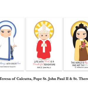Set of 12 Saint Cards. Kids Saint Cards. First Communion Gift. Baptism Gift. Catholic Gift. Saint Flash Cards. Saint Prayer Cards.
