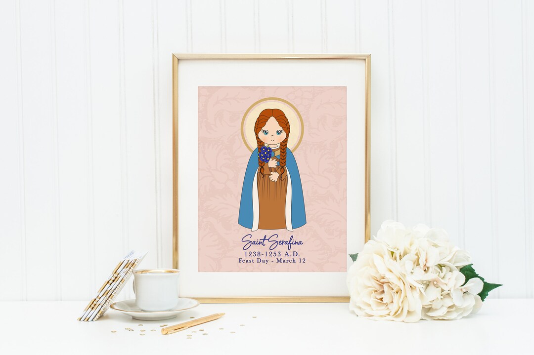 St. Serafina poster print. Saint Serafina Wall Art Poster. Nursery Art ...