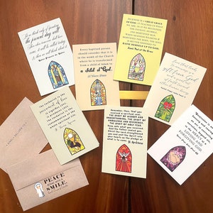 Set of 7, Seven Sacrament Folded Greeting Cards. Catholic gift. Communion. Baptism, Wedding, Holy Orders, First Reconciliation, Confirmation