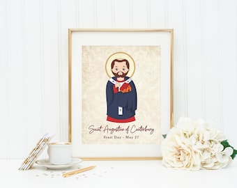 St Augustine Of Canterbury Evangelizer Of England Etsy