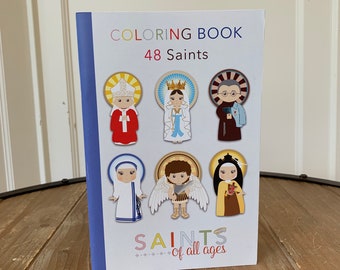 Catholic Saints Coloring Book. 6x9 Catholic Coloring Book Gift. Saint Coloring. JPII, Mother Teresa, Joan of Arc. First communion. Mass Bag.