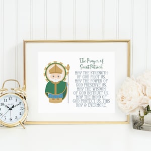 Saint Patrick poster print. St. Patrick Wall Art Poster. First Communion. Kids Room Print. Prayer Poster. Catholic Poster. Baptism Gift.