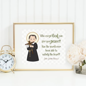 Saint Gerard Majella poster print. St. Gerard Wall Art Poster. First Communion. Kids Room Print. Prayer Poster. Catholic Poster. Baptism