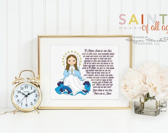 Stella Maris poster print. Mary, Star of the Sea Wall Art Poster. Nursery Art. Kids Room Print. Prayer Print Poster. Baptism Gift.