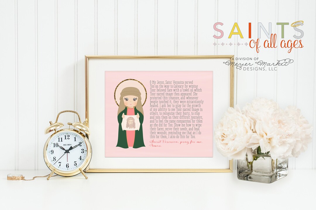 St Veronica Poster Print. St Veronica Wall Art Poster. First Communion ...
