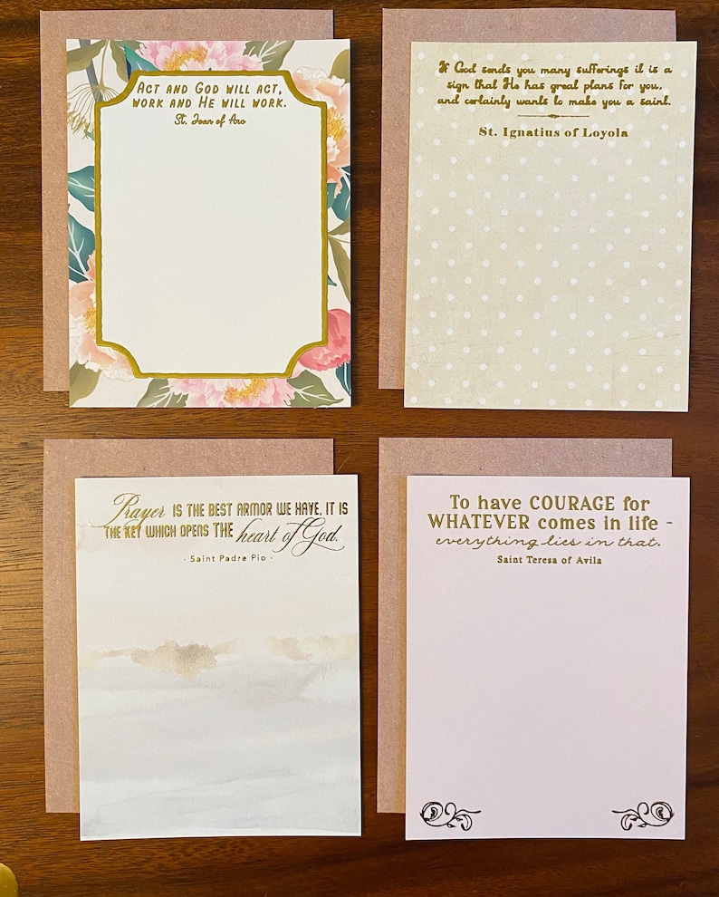 Set of 8 Assorted Saint Note Cards With Raised Foil and Envelopes. 8 ...