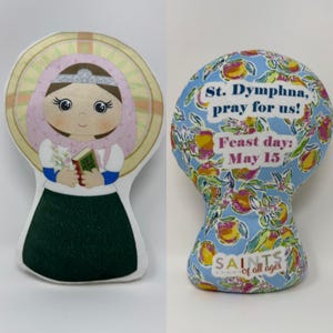 St. Dymphna Stuffed Saint Doll. Saint Gift. Easter Gift. Baptism. Catholic Baby Gift. Saint Dymphna Gift. St. Dymphna Doll.