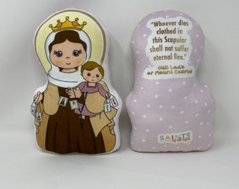 Our Lady of Mount Carmel Stuffed Doll. Saint Gift. Easter Gift. Baptism. Catholic Baby Gift. Our Lady of Mount Carmel gift.