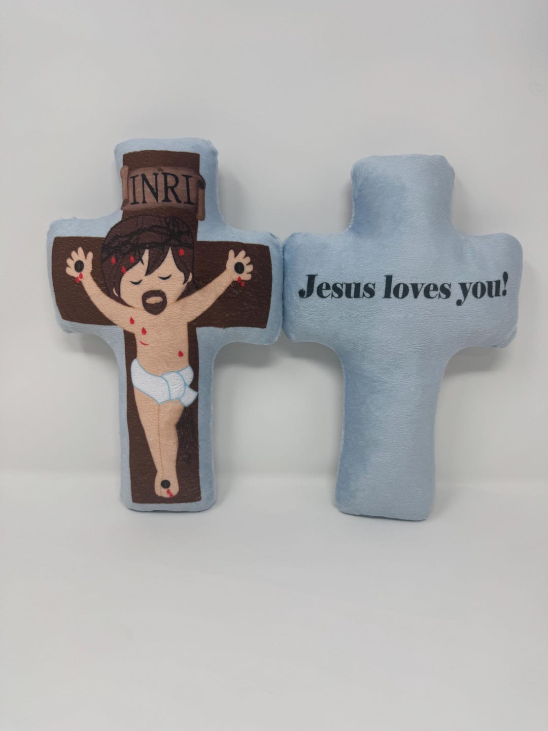 Jesus Loves You Stuffed Cross Doll. Cross Gift. Easter Gift. Baptism ...