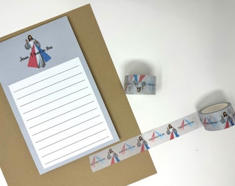 Divine Mercy of Jesus Washi tape. Divine Mercy Catholic Washi tape. Christmas gift. 25mmx10m Jesus I trust in You washi tape.