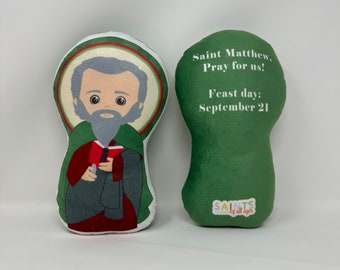 Saint Matthew the apostle Stuffed Doll. Saint Gift. Easter Gift. Baptism. Catholic Baby Gift. St Matthew Children's Doll. Saint Matthew gift