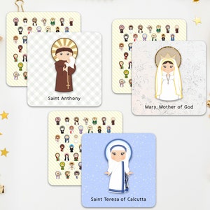 Saint Memory Game Card Set. Set of 20 Saint Memory Cards. First Communion Gift. Baptism Gift. Catholic Gift. Saint matching game. Saint Card