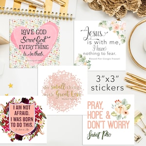 Set of 9 3 Saint Stickers. Inspirational Saint Stickers. Planner Stickers. Homeschooling. Catholic Gift. Catholic Saint Stickers. image 1