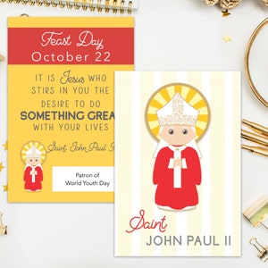 Inspirational Men Saints Learning Cards. Set of 27 Catholic Men Saint Cards. First Communion. Baptism. Catholic Gift. Saint Learning.