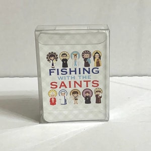 Fishing with the Saints Game Card Set. Set of 48 12 saints Saint Matching Game. First Communion Gift. Baptism Gift. Catholic Gift. image 4