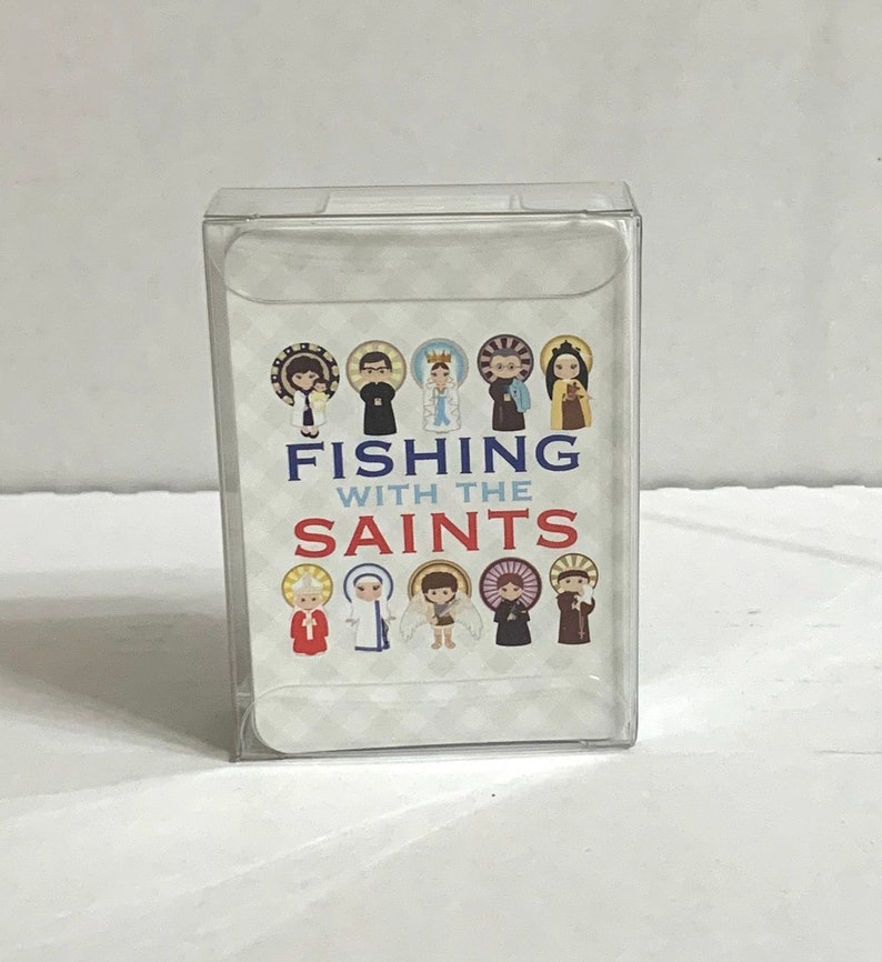 Fishing with the Saints Game Card Set. Set of 48 12 saints Saint Matching Game. First Communion Gift. Baptism Gift. Catholic Gift. image 4