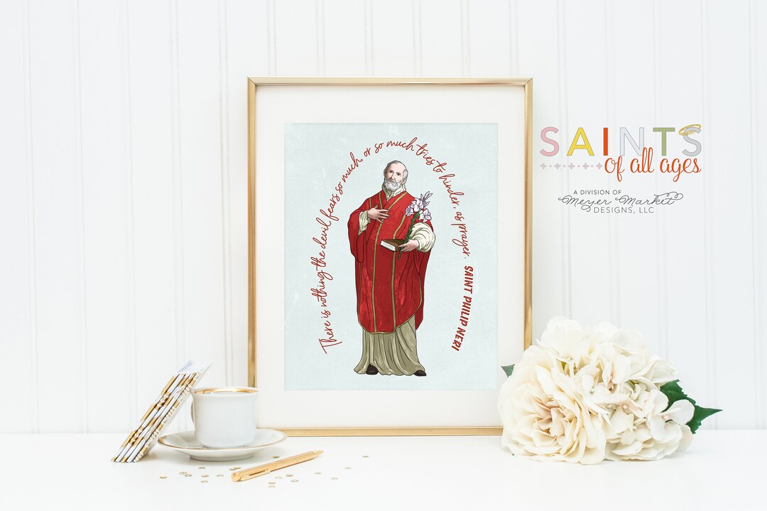 Saint Philip Neri Prayer Print. Saint Philip Neri Wall Art Poster
