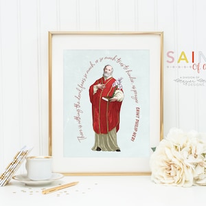 Saint Philip Neri prayer print. Saint Philip Neri Wall Art Poster. Nursery Prayer Print. Catholic Poster. Baptism Gift. Cast yourself.