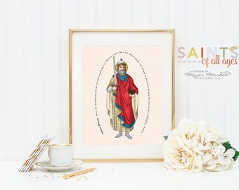 Saint Henry poster print. St Henry Wall Art Poster. Nursery Art. Kids Room. Prayer Print. Catholic. Henry Prayer. Pray our kingdom