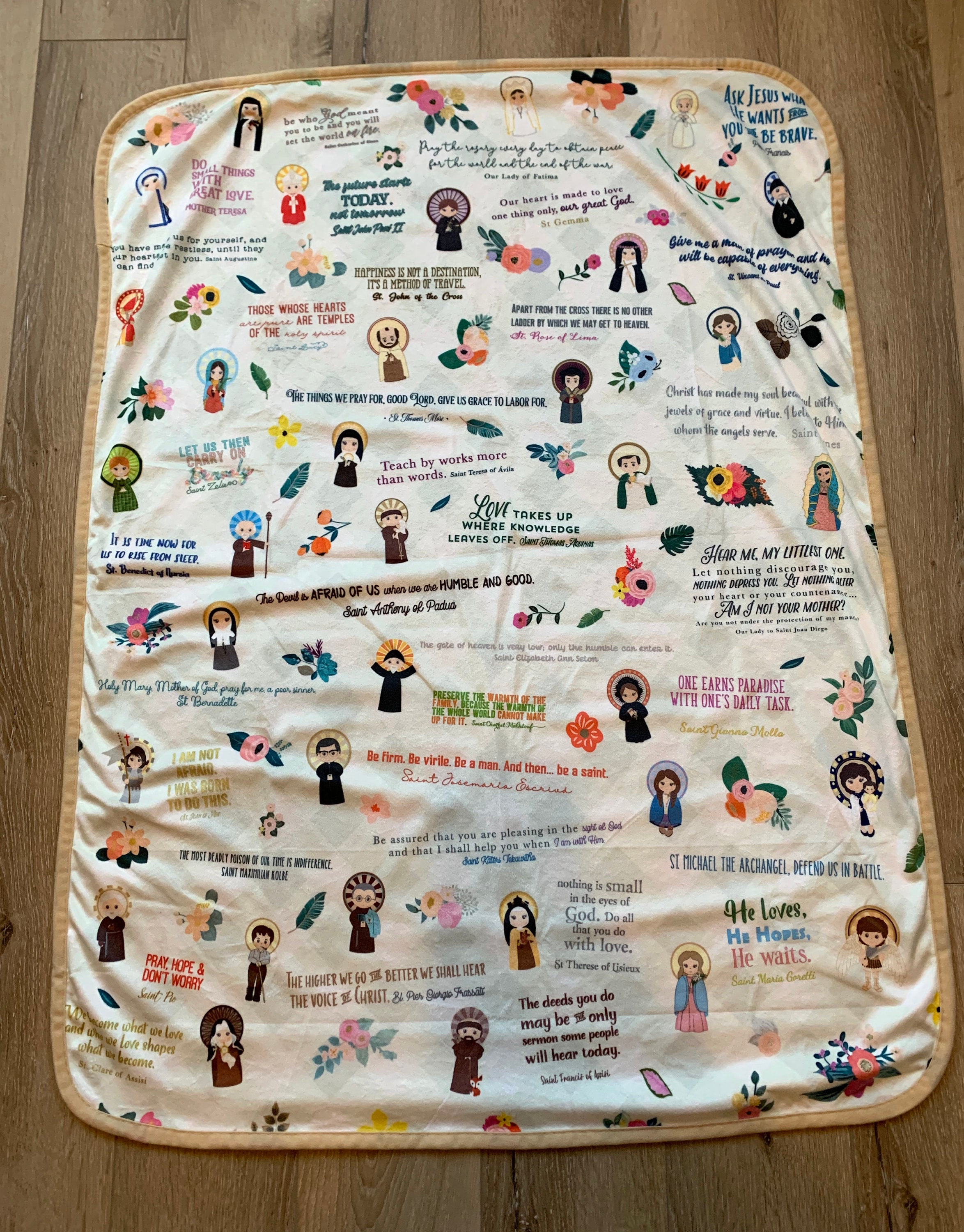 Pray for us Saints Ultra soft baby Blanket. Saints Prayer Blanket
