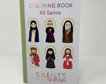 Catholic Saints Coloring Book Volume 3. 6x9 Catholic Coloring Book Gift. Saint Coloring. Rebecca, Carlo, Sophia. First communion. Mass Bag.