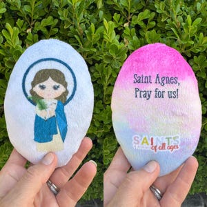 St Agnes baby rattle. Christmas baby Gift. Easter Gift. Catholic baptism Baby Gift. Saint Agnes baby rattle. St Agnes baby gift