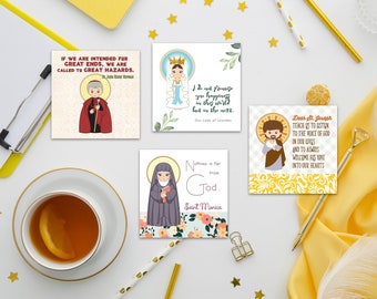 Set of 12 - 3" Saint Stickers Set #5. Kids Saint Stickers. First Communion. Homeschooling. Catholic Gift. Catholic Saints. Prayer Stickers.