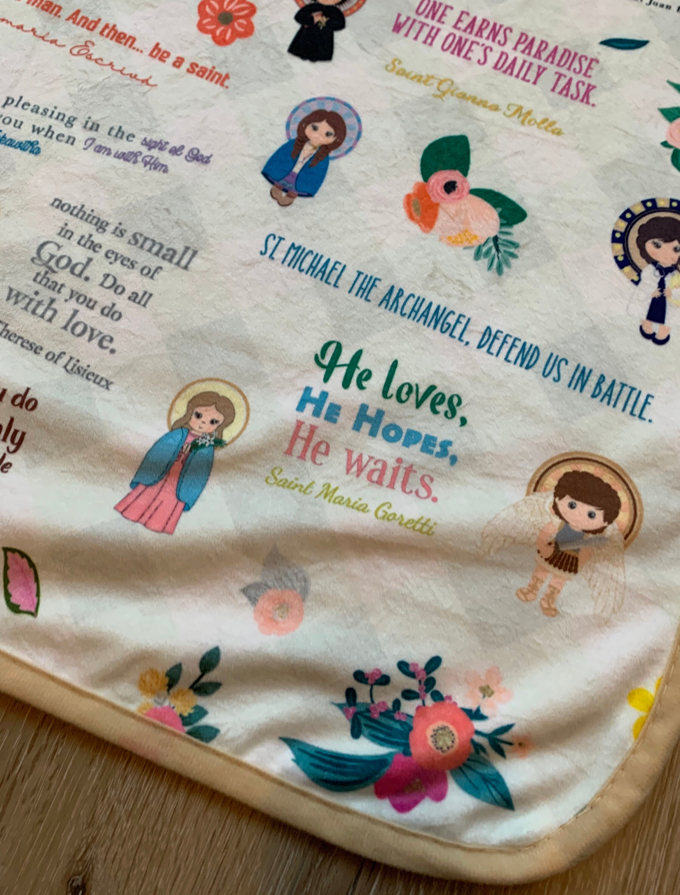 Pray for us Saints Ultra soft baby Blanket. Saints Prayer Blanket