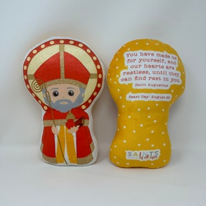 Saint Augustine Stuffed Doll. Saint Gift. Easter Gift. Baptism. Catholic Baby Gift. Augustine Gift. Augustine Children&#39;s Doll. St Augustine
