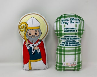 Saint Blaise Stuffed Doll. Saint Gift. Easter Gift. Baptism. Catholic Baby Gift. Saint Blaise Stuffed Doll. Blaise gift.