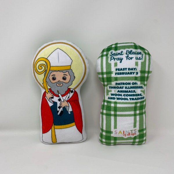 Saint Blaise Stuffed Doll. Saint Gift. Easter Gift. Baptism. Catholic Baby Gift. Saint Blaise Stuffed Doll. Blaise gift.