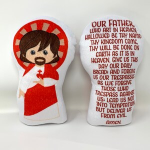 Our Father Prayer Stuffed Doll. Saint Gift. Easter Gift. Baptism. Catholic Baby Gift. Sacred Heart of Jesus Stuffed Doll. Our Father gift.