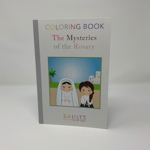 Catholic Mysteries of the Rosary Coloring Book. 6x9 Catholic Coloring Book Gift. First communion. Mass Bag. Kids Rosary Coloring Book.