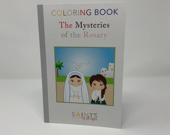 Catholic Mysteries of the Rosary Coloring Book. 6x9 Catholic Coloring Book Gift. First communion. Mass Bag. Kids Rosary Coloring Book.